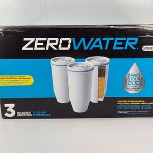 ZeroWater ZR-003 5-Stage Replacement Water Filters 3-Pack for Pitchers White